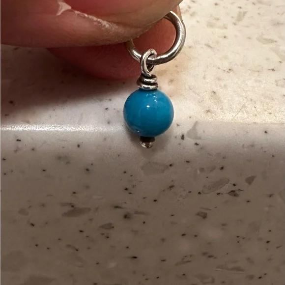 James Avery glass enhancer bead in teal - Picture 1 of 3